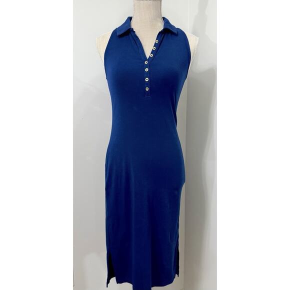 Lilly Pulitzer Women's Reema Sleeveless Polo Dress in Aegean Navy Blue XS Preppy - Picture 1 of 3
